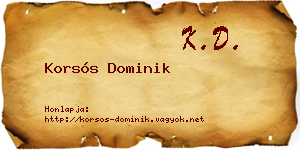Korsós Dominik névjegykártya