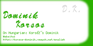 dominik korsos business card